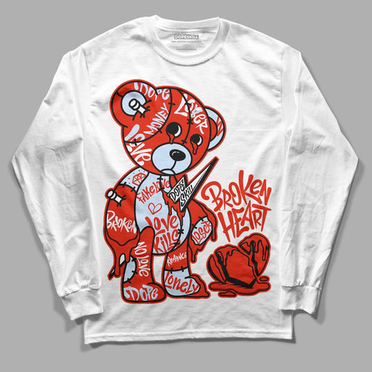 Jordan 6 Retro Toro Bravo DopeSkill Long Sleeve T-Shirt Broken Heart Graphic Streetwear - White