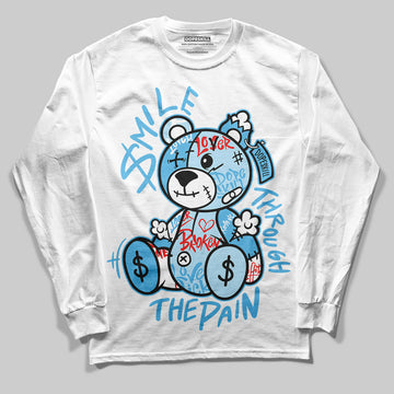 Jordan 11 Retro Legend Blue DopeSkill Long Sleeve T-Shirt Smile Through The Pain Graphic Streetwear - White