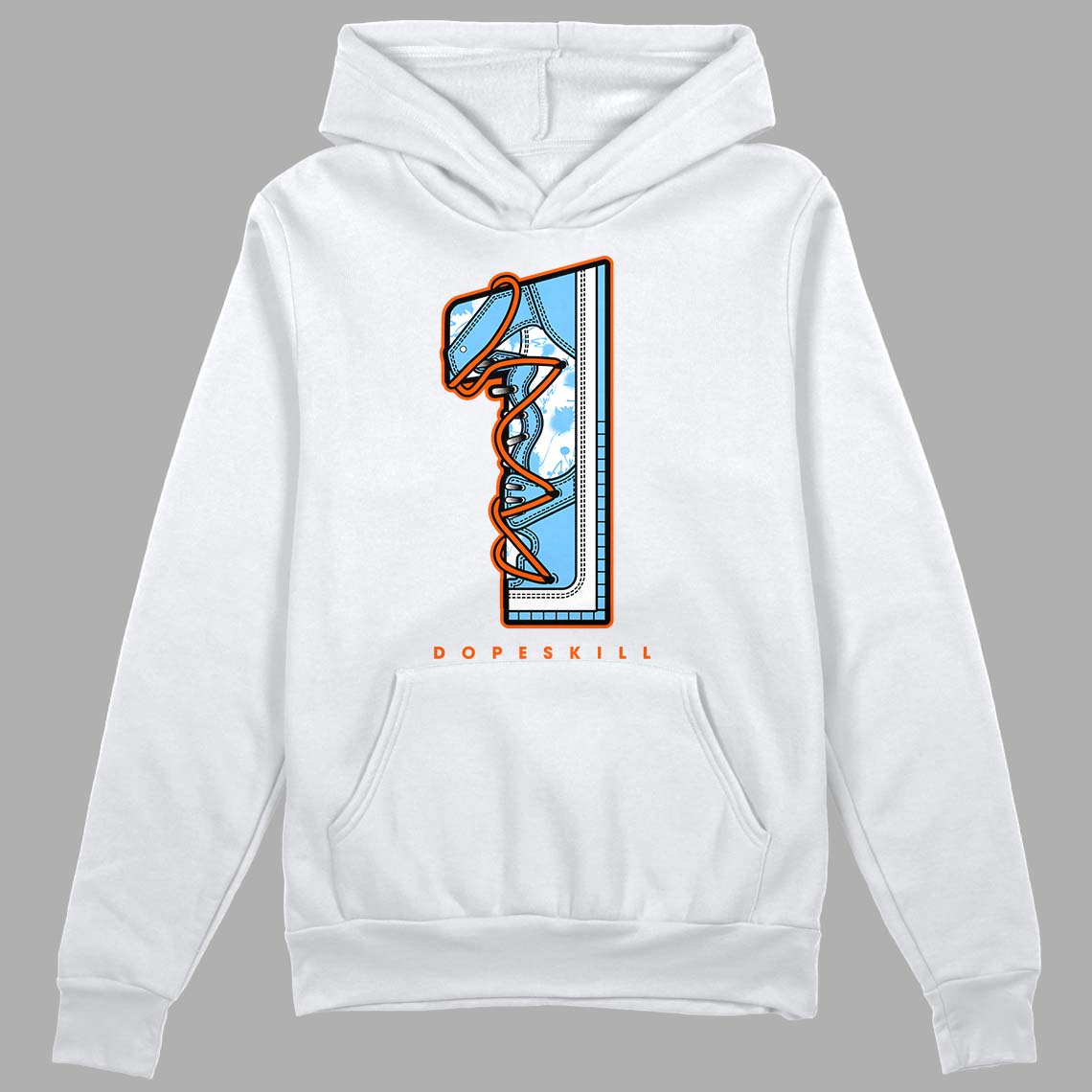 Dunk Low Futura University Blue DopeSkill Hoodie Sweatshirt No.1 Graphic Streetwear - White