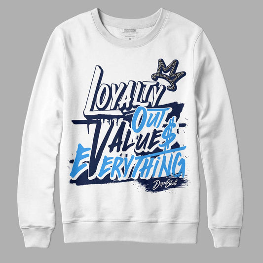 Jordan 3 "Midnight Navy" DopeSkill Sweatshirt LOVE Graphic Streetwear - White 