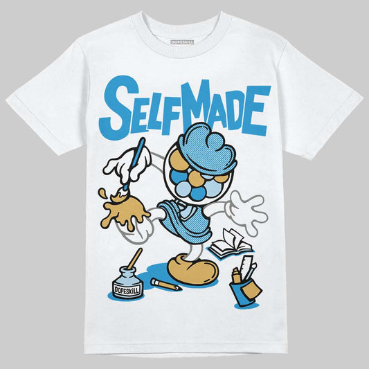 Jordan 4 Denim “Worn Blue” DopeSkill T-Shirt Self Made Graphic Streetwear - White 