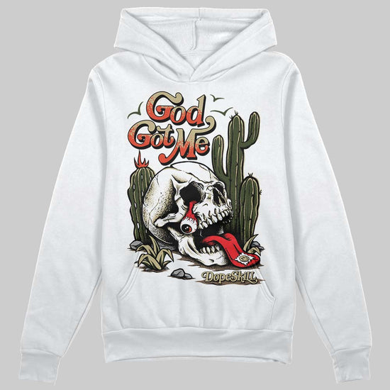 Olive Sneakers DopeSkill Hoodie Sweatshirt God Got Me Graphic Streetwear - White