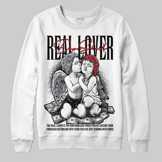 Jordan 5 Retro OG Black Metallic Reimagined DopeSkill Sweatshirt Real Lover Graphic Streetwear - White 