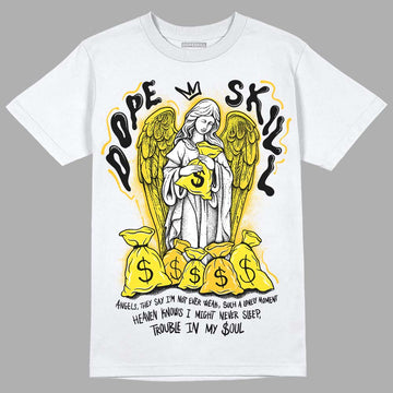 Jordan 4 Retro “Vivid Sulfur” DopeSkill T-Shirt Angels Graphic Streetwear - White 