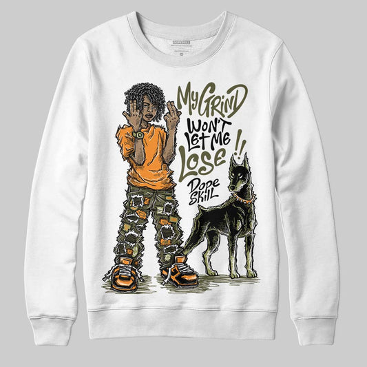 Olive Sneakers DopeSkill Sweatshirt My Grind Won't Let Me Lose Graphic Streetwear - White