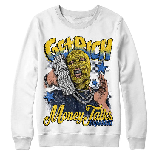 Dunk Low Vintage “Michigan” DopeSkill Sweatshirt Get Rich Graphic Streetwear - White
