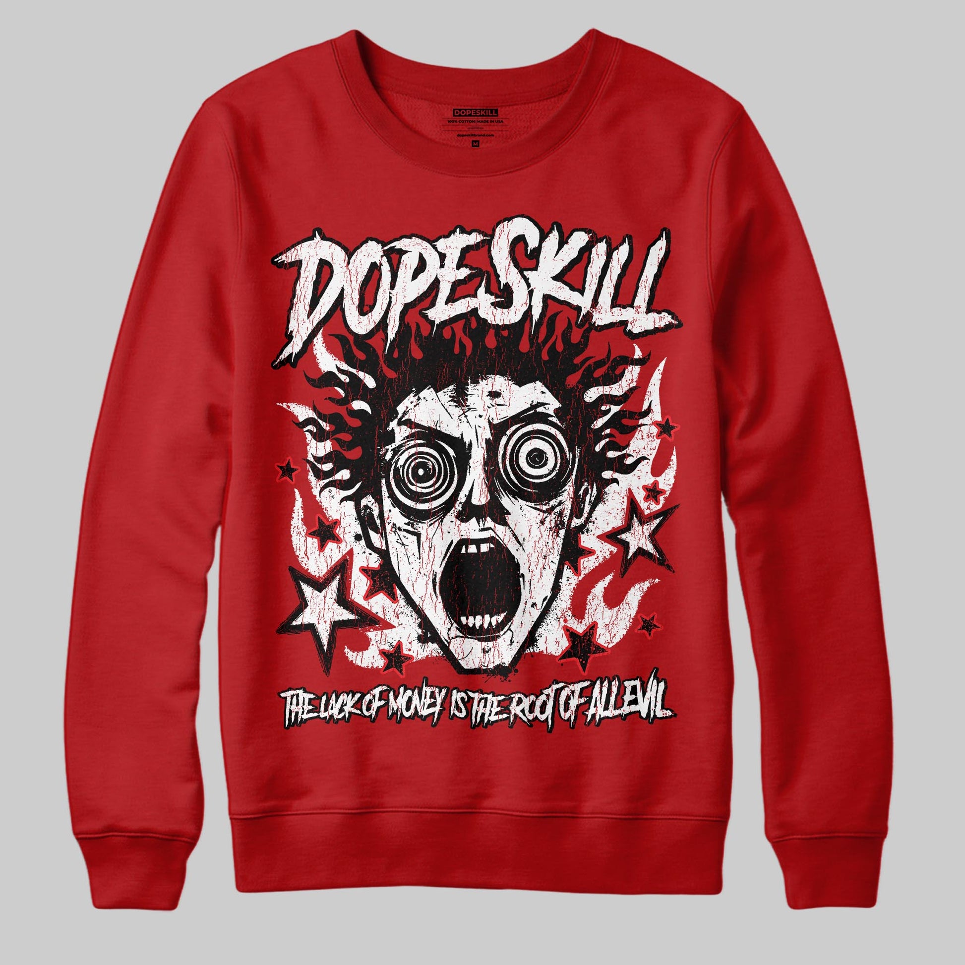 Red Sneakers DopeSkill Sweatshirt Root of Evil Graphic Streetwear - Red