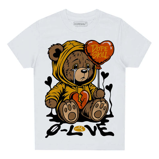 Dunk Low Championship Goldenrod (2021) DopeSkill Toddler Kids T-shirt Broken Bear Graphic Streetwear - White 