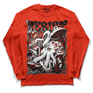 Red Foam Runner DopeSkill Vermillion Red Long Sleeve T-Shirt Resist Graphic