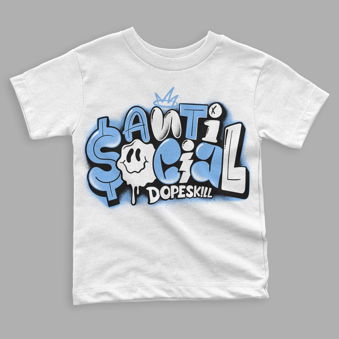 Jordan 9 Powder Blue DopeSkill Toddler Kids T-shirt Anti Social Graphic Streetwear - White