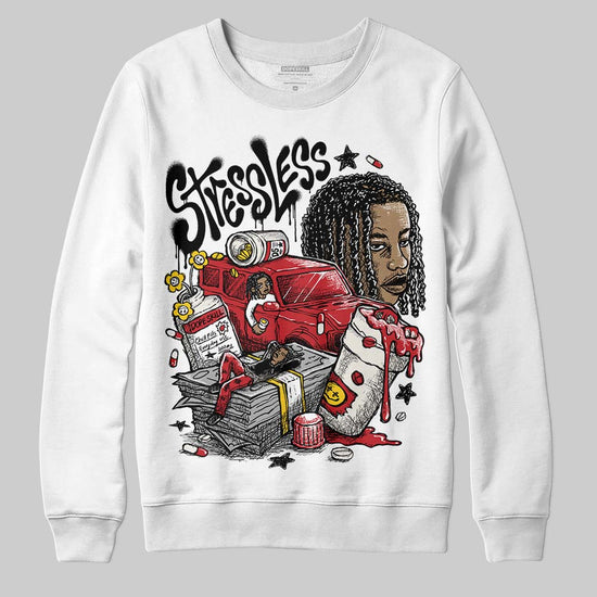 Jordan 4 “Flight Club” DopeSkill Sweatshirt Stressless Graphic Streetwear - White