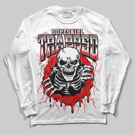 Jordan 9 Retro Gym Red DopeSkill Long Sleeve T-Shirt Trapped Halloween Graphic Streetwear - White 