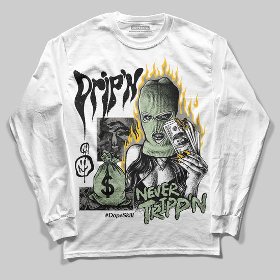 Jordan 4 WMNS “Seafoam” (2025) DopeSkill Long Sleeve T-Shirt Drip'n Never Tripp'n Graphic Streetwear - White