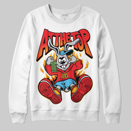 Red Sneakers DopeSkill Sweatshirt At The Top Graphic Streetwear - White 