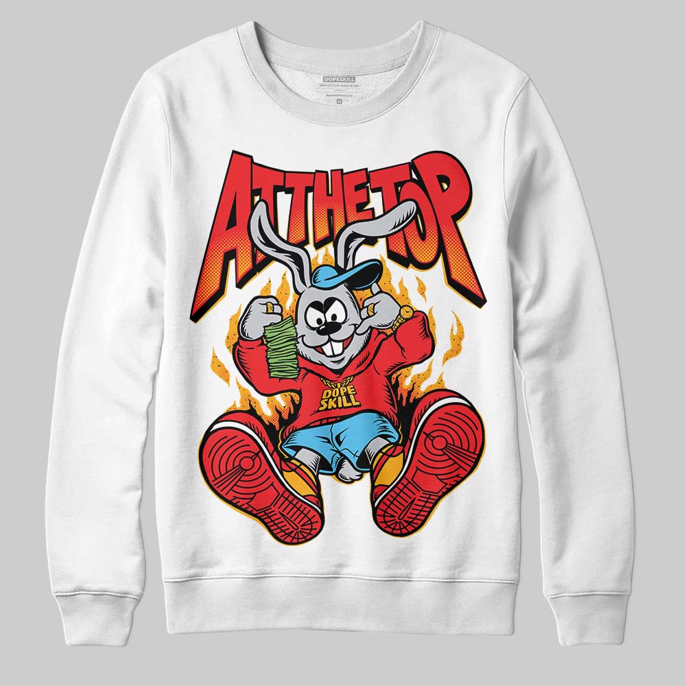 Red Sneakers DopeSkill Sweatshirt At The Top Graphic Streetwear - White 