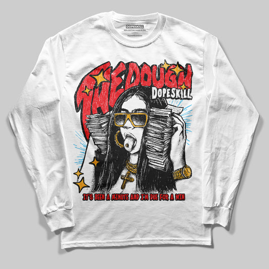 Red Sneakers DopeSkill Long Sleeve T-Shirt The Dough Graphic Streetwear - WHite