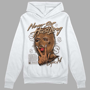 Jordan 3 Retro Palomino DopeSkill Hoodie Sweatshirt Never Stop Hustling Graphic Streetwear - White 