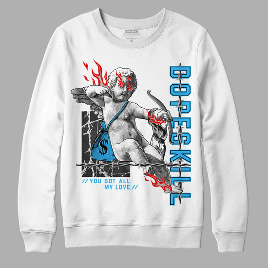 Jordan 2 Low "University Blue" DopeSkill Sweatshirt You Got All My Love Graphic Streetwear - White