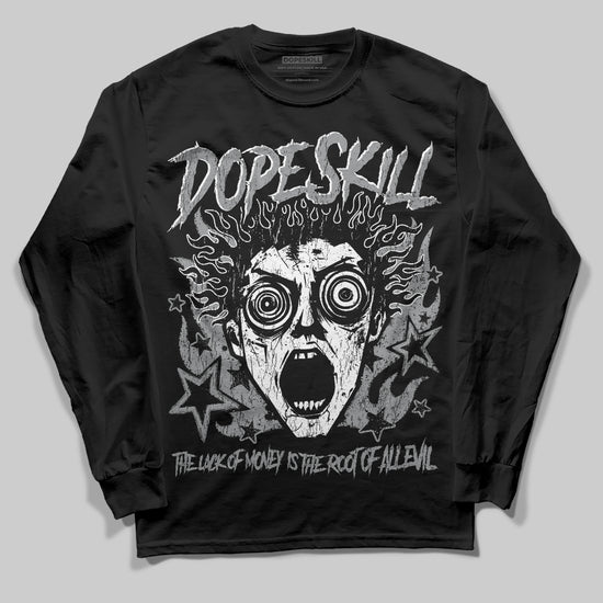 Jordan 5 Retro Wolf Grey (2026) DopeSkill Long Sleeve T-Shirt Root of Evil Graphic Streetwear - Black