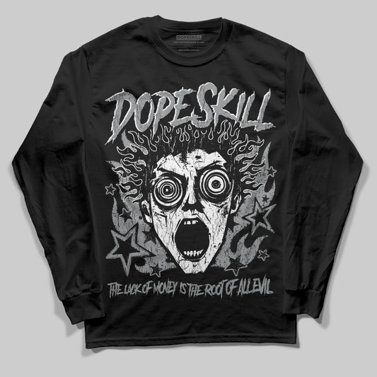 Jordan 5 Retro Wolf Grey (2026) DopeSkill Long Sleeve T-Shirt Root of Evil Graphic Streetwear - Black