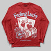 Jordan 11 Retro Cherry DopeSkill Long Sleeve T-Shirt Feeling Lucky Graphic Streetwear - Red