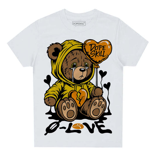 Jordan 6 “Yellow Ochre” DopeSkill Toddler Kids T-shirt Broken Bear Graphic Streetwear - White 