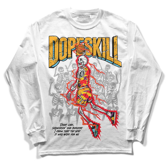 Jordan 1 Mid GS 'Six Championships DopeSkill Long Sleeve T-Shirt Thunder Dunk Graphic Streetwear - White