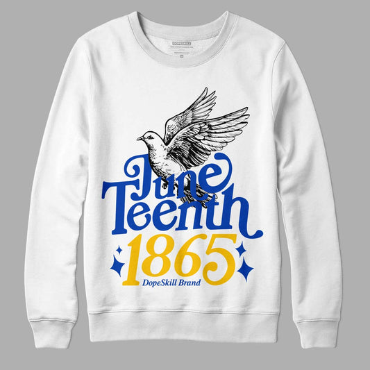 Jordan 14 “Laney” DopeSkill Sweatshirt Juneteenth 1865 Graphic Streetwear - White