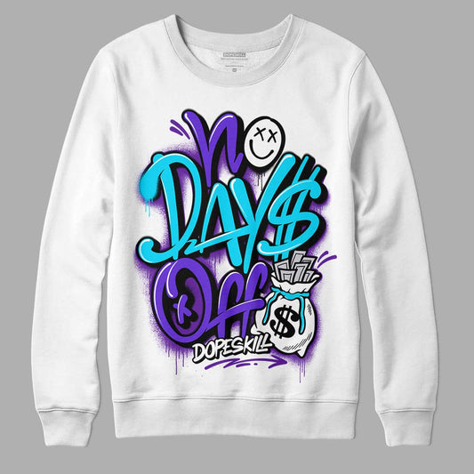 Jordan 6 "Aqua" DopeSkill Sweatshirt No Days Off Graphic Streetwear - White 