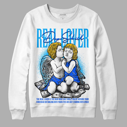 Royal Blue Sneakers DopeSkill Sweatshirt Real Lover Graphic Streetwear - White