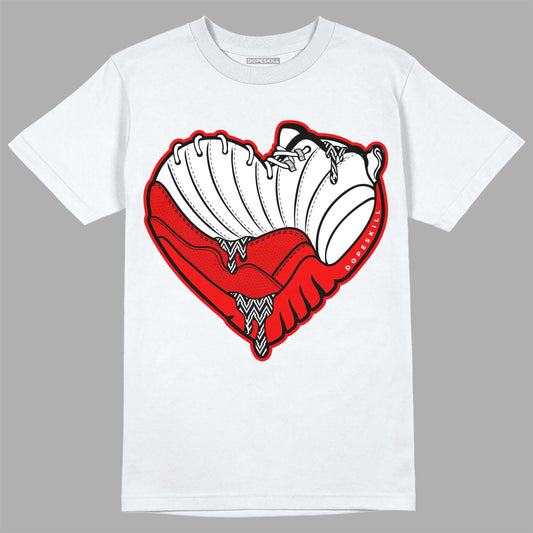 Jordan 12 “Cherry” DopeSkill T-Shirt Heart Jordan 12 Graphic Streetwear - White