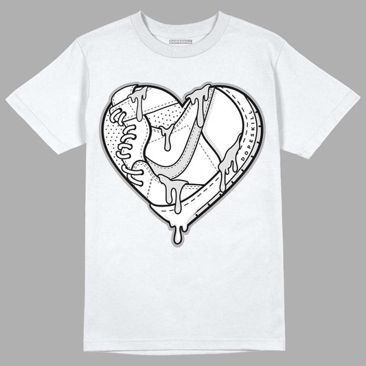 Dunk Low ‘Pure Platinum’ DopeSkill T-Shirt Heart Jordan 1 Graphic Streetwear - White