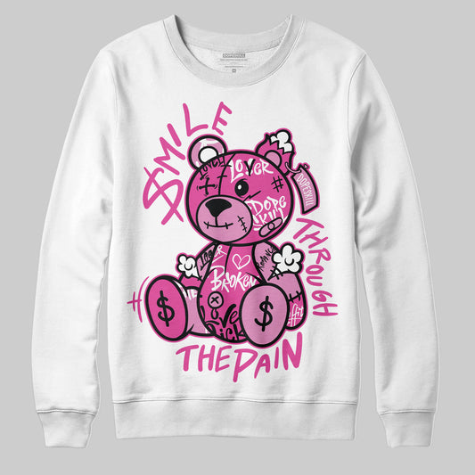 Dunk Low GS “Active Fuchsia” DopeSkill Sweatshirt Smile Through The Pain Graphic Streetwear - White
