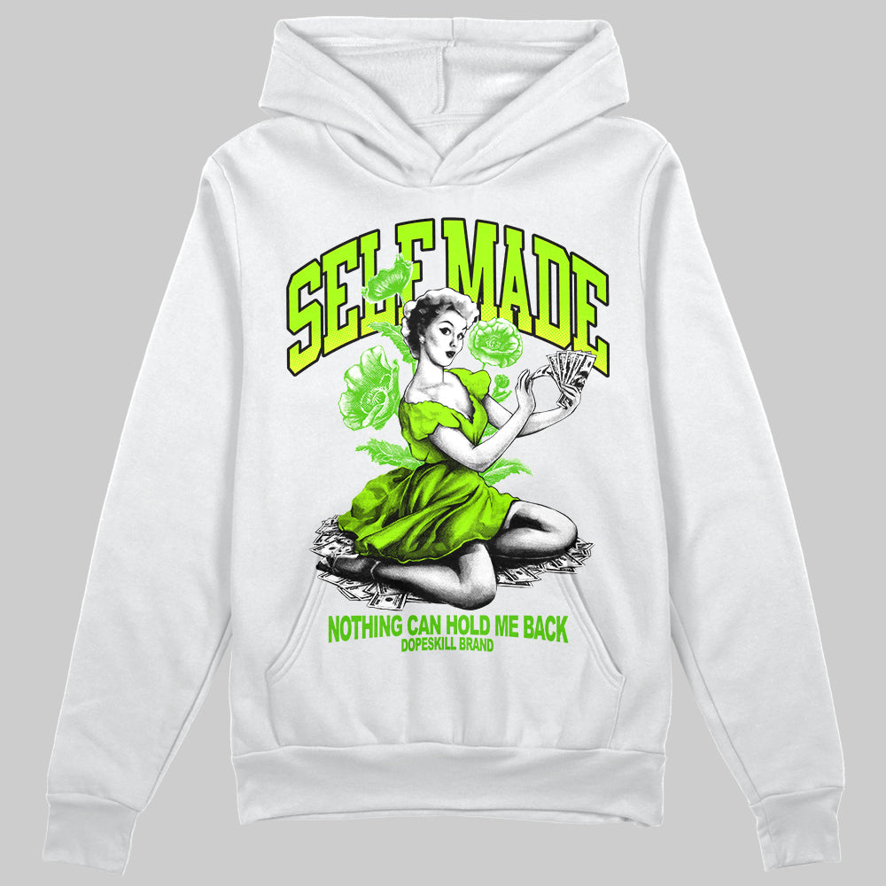 Neon Green Sneakers DopeSkill Hoodie Self Made Graphic Streetwear - White