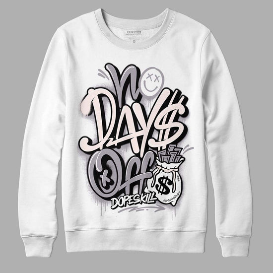 Jordan 2 Cement Grey DopeSkill Sweatshirt No Days Off Graphic Streetwear - White