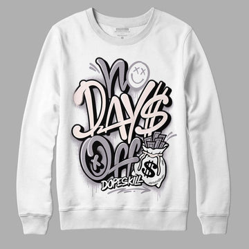 Jordan 2 Cement Grey DopeSkill Sweatshirt No Days Off Graphic Streetwear - White