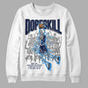 Jordan 3 "Midnight Navy" DopeSkill Sweatshirt Thunder Dunk Graphic Streetwear - White 