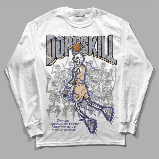 Jordan 4 Retro Frozen Moments DopeSkill Long Sleeve T-Shirt Thunder Dunk Graphic Streetwear - White 