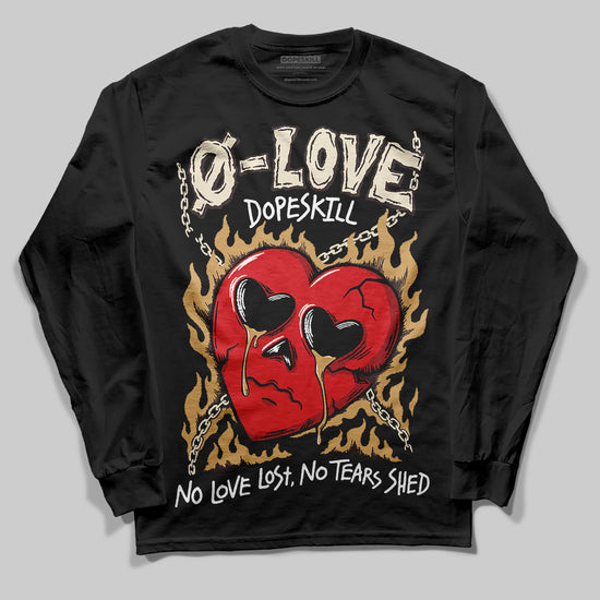 Jordan 5 “Earth/Metallic Gold” DopeSkill Long Sleeve T-Shirt Crying Heart Graphic Streetwear - Black