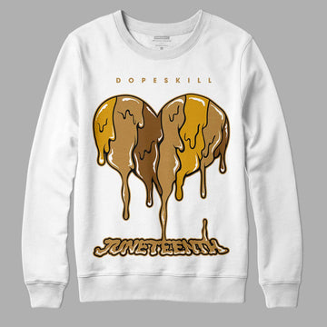 Jordan 13 Wheat 2023 DopeSkill Sweatshirt Juneteenth Heart Graphic Streetwear - White