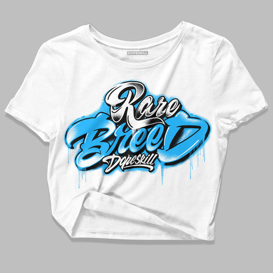 Jordan 1 High Retro OG “University Blue” DopeSkill Women's Crop Top Rare Breed Type Graphic Streetwear - White