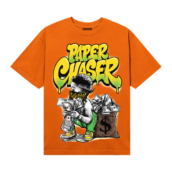 Orange, Black and White Sneakers DopeSkill T-Shirt Paper Chaser Boy Graphic Streetwear - Orange 