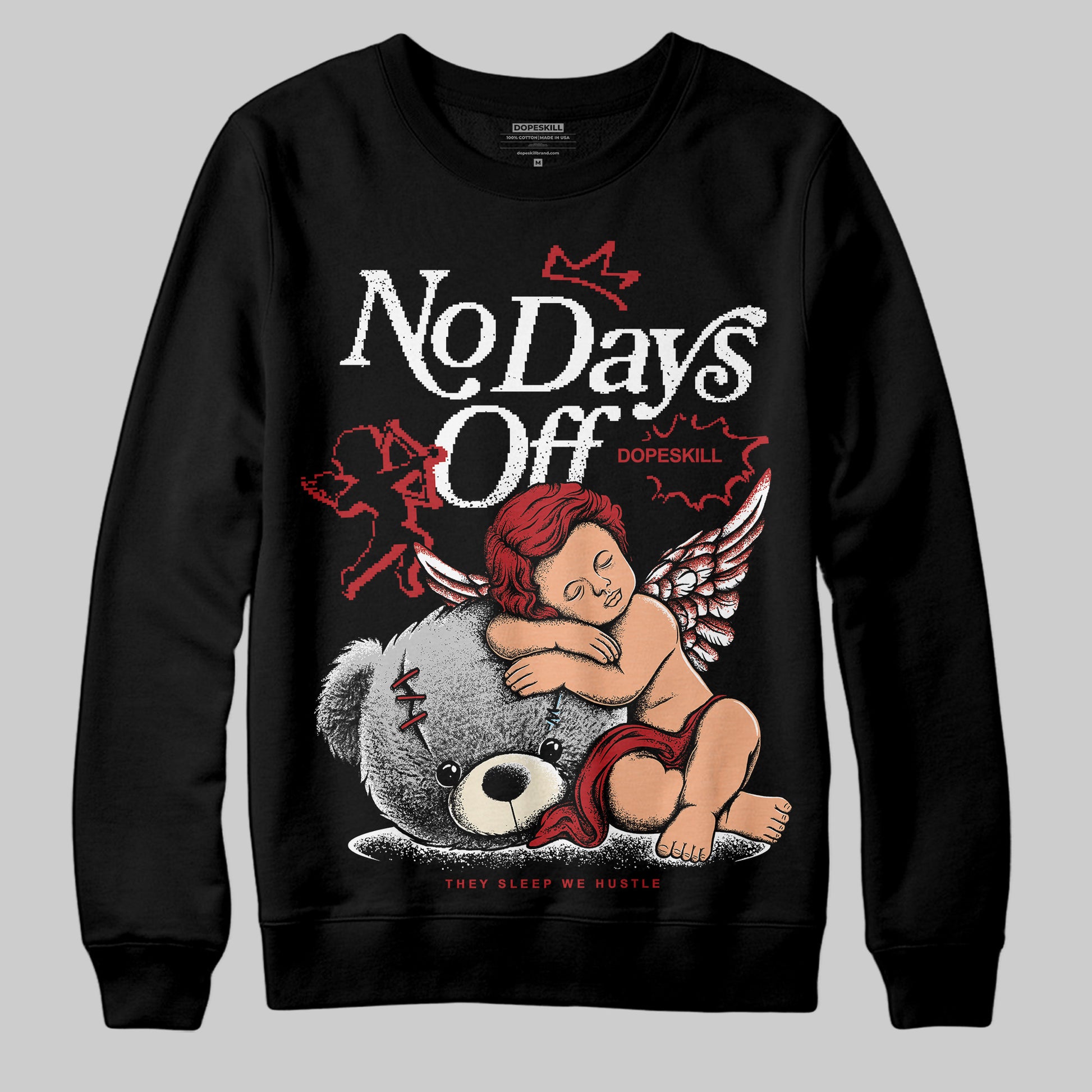 Jordan 1 Retro High OG Black Toe Reimagined DopeSkill Sweatshirt New No Days Off Graphic Streetwear - Black