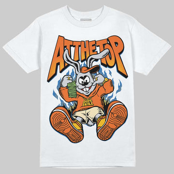 Orange, Black and White Sneakers DopeSkill T-Shirt At The Top Graphic Streetwear - WHite