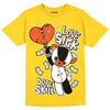 Jordan 4 Retro “Vivid Sulfur” DopeSkill Yellow T-shirt Love Sick Graphic Streetwear 