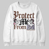 Harris Tweed x Dunk Low Denim Turquoise and Baroque Brown DopeSkill Sweatshirt Protect Me From Evil Graphic Streetwear - White