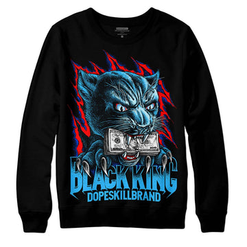 Jordan 2 Low "University Blue" DopeSkill Sweatshirt Black King Graphic Streetwear - Black