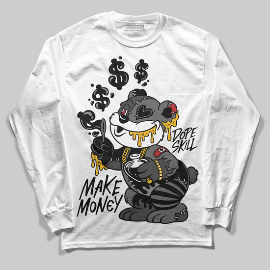 Jordan 4 “Black Cat” (2025) DopeSkill Long Sleeve T-Shirt Make Money Graphic Streetwear - White