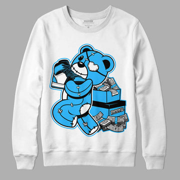 Jordan 1 High Retro OG “University Blue” DopeSkill Sweatshirt Bear Steals Sneaker Graphic Streetwear - White 