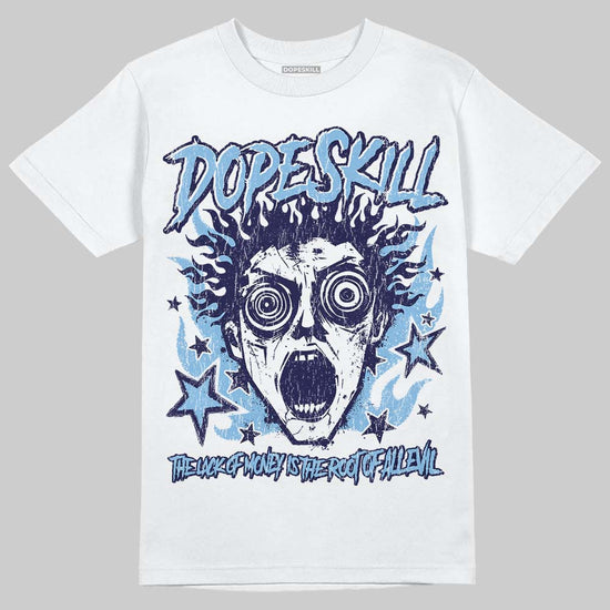 University Blue Sneakers DopeSkill T-Shirt Root of Evil Graphic Streetwear - White